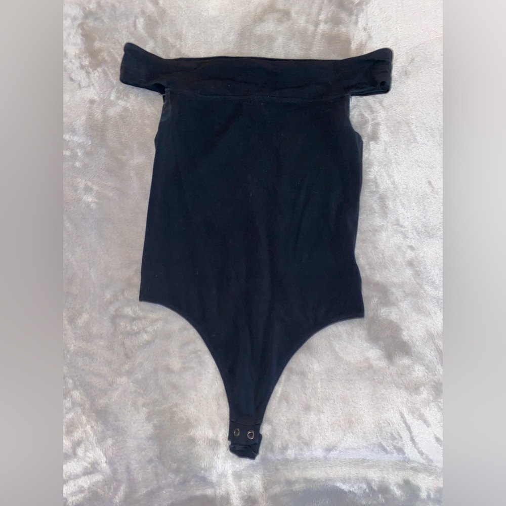 Express off the shoulder black bodysuit